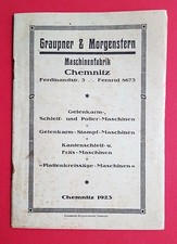 Prospekt Graupner & Morgenstern Maschinenfabrik Chemnitz von 1923 ( F16924