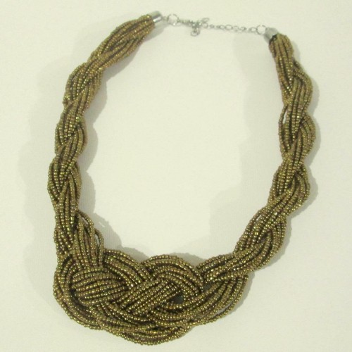 Seed Bead Braided Knot Necklace Multi 