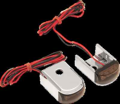 AA Chrome Fender Strut Smoke Red LED Marker Lights Dyna Low Rider 93-05