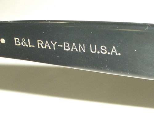 1980's VINTAGE B&L RAY BAN BLACK/GOLDEN BROWN STRIPES B15 WAYFARER II SUNGLASSES - Picture 6 of 8