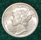 **  1943~D  **  90% Silver Mercury Dime  **   Mint State Coin lot  **