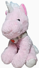 Pink Unicorn Plush Stuffed Animal Valentine's Day Sparkly Heart Collar Pink