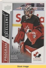 2020 Upper Deck Team Canada Juniors Program of Excellence Nicolas Daws READ o1h