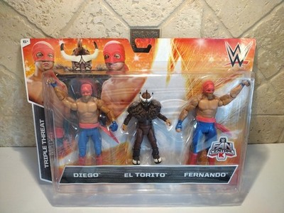 WWE Triple Threat Fan Central 3 Pack Diego El Torito Fernando NEW CASE FRESH