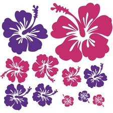 Hibiskus Blumen Autoaufkleber Set 40-teilig Auto Sticker magenta violett K166