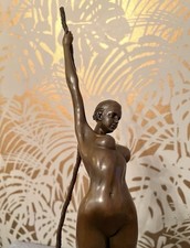 Bronzefigur Akt Frau Bronze Figur Skulptur Statue Erotik signiert