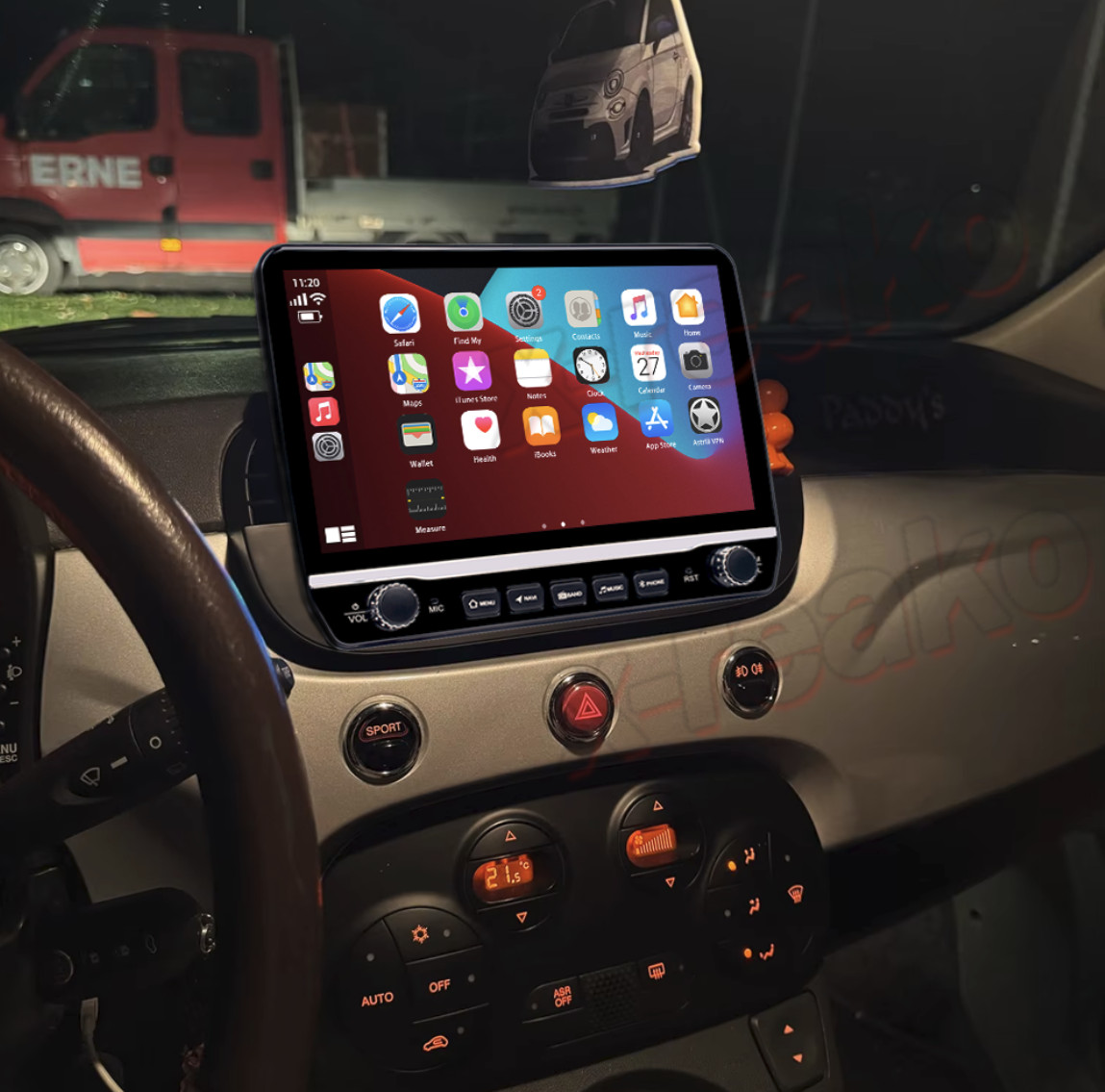 Autoradio Android 13 FIAT 500 (2007-2015) 10" CarPlay GPS 2+64GB