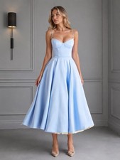 House of CB Mademoiselle Blue Tulle Midi Dress Womens Size M Cup A-C