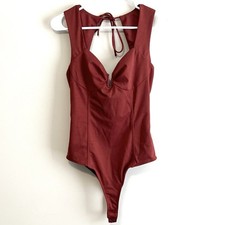 ASTR the Label Women's Bustier Corset Style Tank Bodysuit Rust Size Large