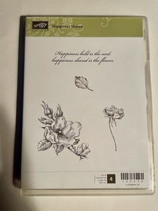 Stampin’ up  “Happiness Shared”   Brand New  4 Stamps.  Rubber Mounted On Cling