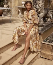 Sheike Siena DRESS Size AU/10 US/6 Maxi Floral Yellow Mustard Zimmermann BNWT