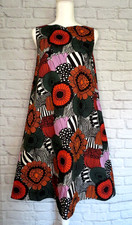 Marimekko Uniqlo Women A-Line Sleeveless Dress Floral Olive XS NWT