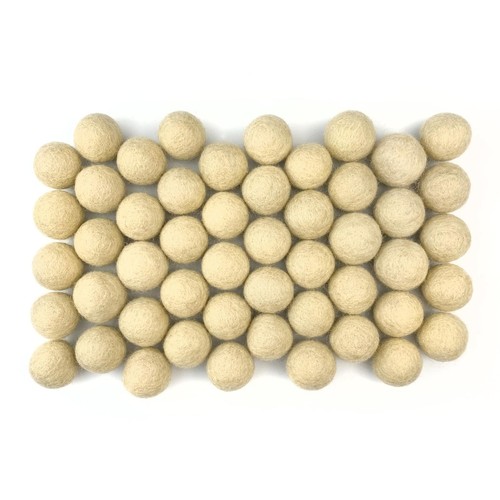 Natural Tan Wool Felt Balls | (50) Pom Poms | 100% Wool | Soft Neutral Beige ...
