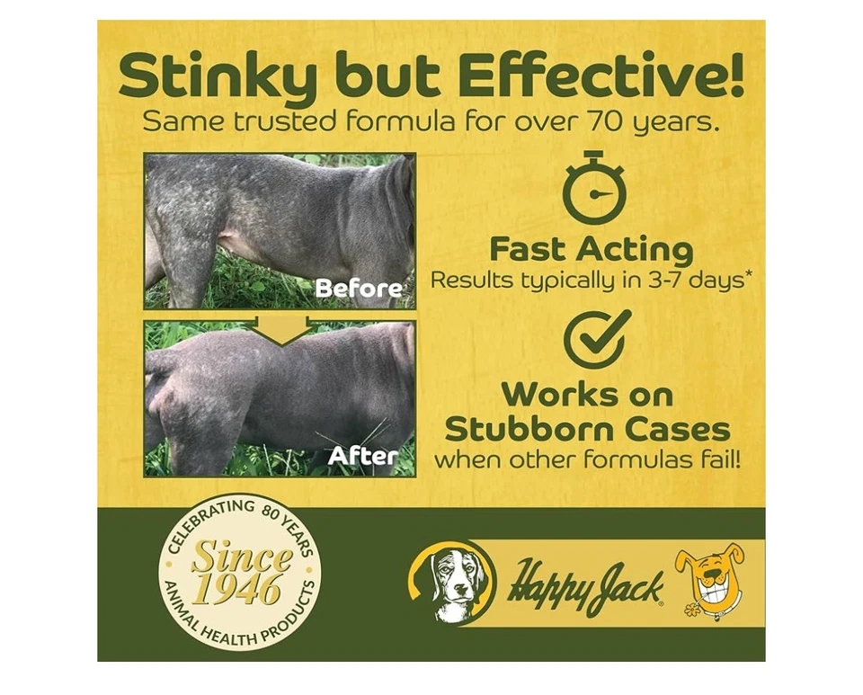 Happy Jack Mange Treatment for Dogs and Horses Fast Acting Skin Relief 8 oz - Image 3 of 4