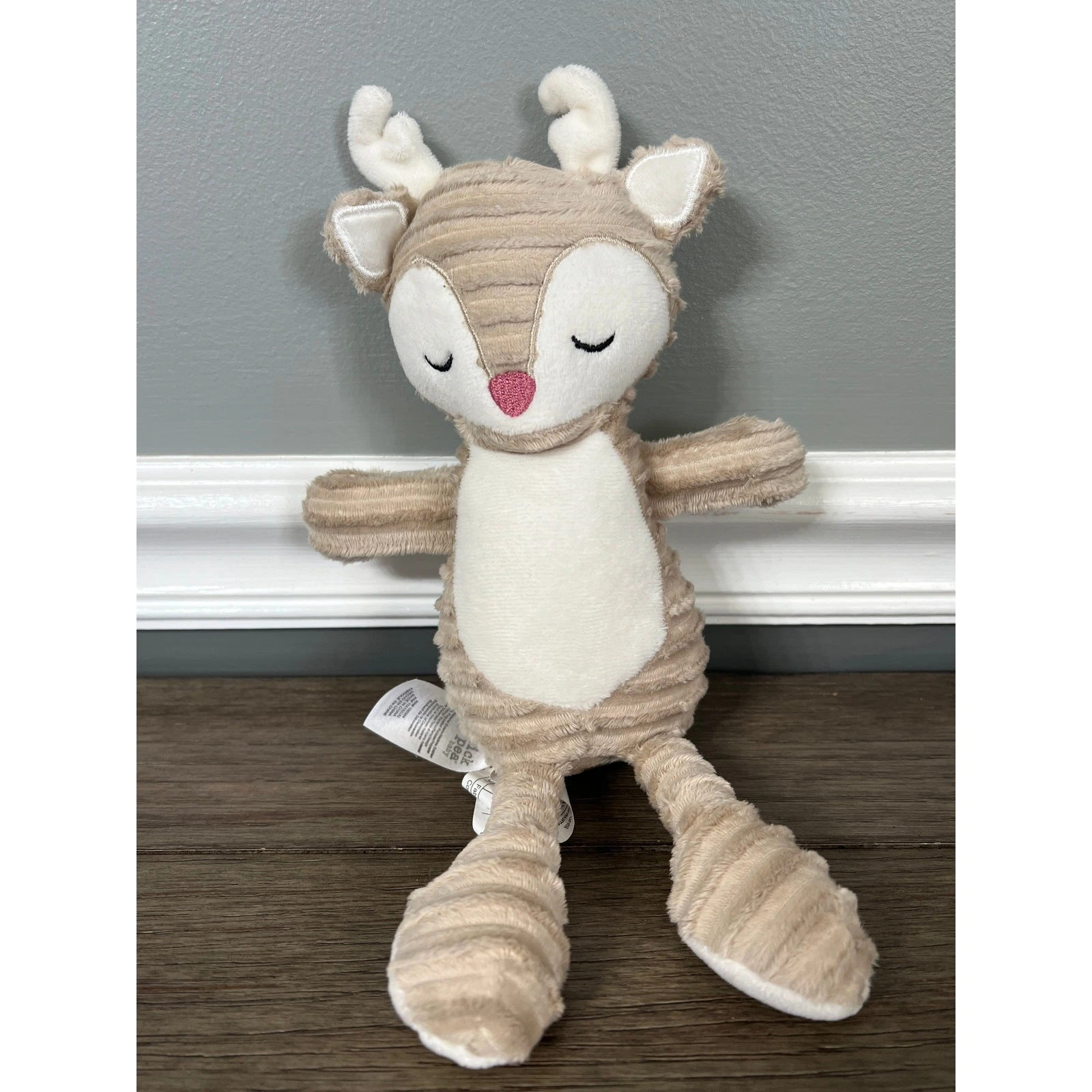 Chick Pea Ribbed Baby Deer Lovey Plush