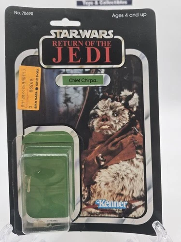 1983 Star Wars ROTJ CHIEF CHIRPA CardBack W/Attached Clear Bubble  ONLY Nice!