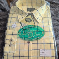 Camisa ecuestre para mujer Regents View ropa de campo amarilla etiquetas nuevas talla 12