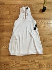 Lulus Swing Dress Sleeveless White Lined Mini Womens S Wedding Bachelorette NWT