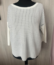 BNWT MarlaWynne Stitch Detailed Jumper Bracelet Length Sleeves White  Black XL