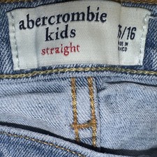 Abercrombie Kids Boys Straight Jeans 15/16 Light Blue Denim Regular Fit