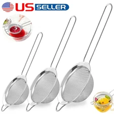 3 Size Stainless Steel Fine Mesh Strainer Kitchen for Frying / Food Filtering US