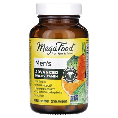 MegaFood Multi for Men 60 Tablets Dairy-Free, Gluten-Free, Kosher, NSF