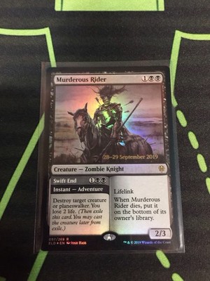 MTG Magic The Gathering Murderous Rider LP Foil Prerelease Promo Black Zombie