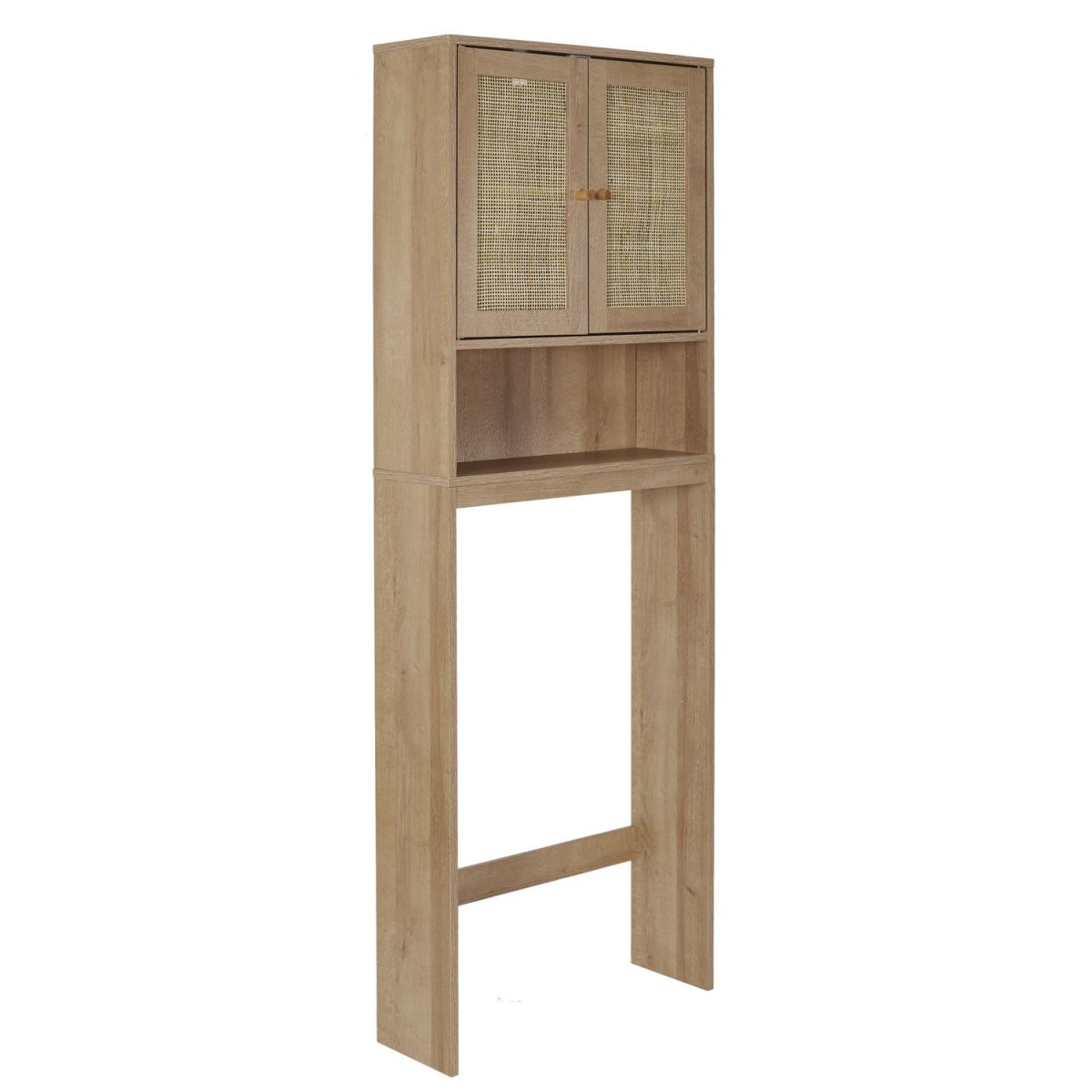 Meuble WC en bois Bali marron de 166cm pour rangement toilette