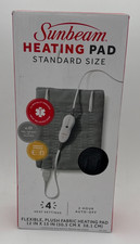 Sunbeam plush Fabric Heating Pad 12 x 15 inch with Compact Storage Box Damage