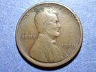 1909-VDB Lincoln cent  Fine