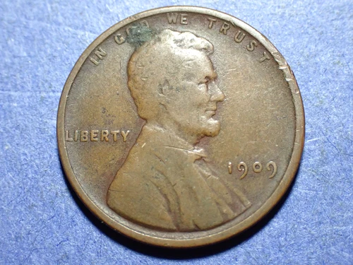 1909-VDB Lincoln cent  Fine