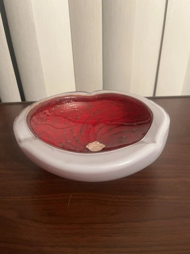 Vintage Murano Barbini Glass Ashtray Sommerso Geode Mid Century