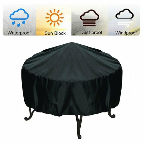 Waterproof and Breathable Round Fireplace Cover for Outdoors 40 x 18 In - Picture 5 of 8