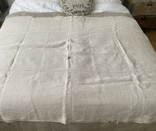 Shabby Chic antike Tagesdecke LEINEN Mehlsack VINTAGE Landhaus Überwurf