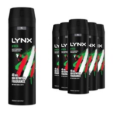 Lynx Africa Aerosol Body Spray Deodorant for Men 6 Pack 48 Hour Odour Protection