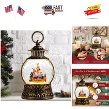Gnome Christmas Snow Globe, Gnome Musical Snow Globe Lantern Lights with 6H T...
