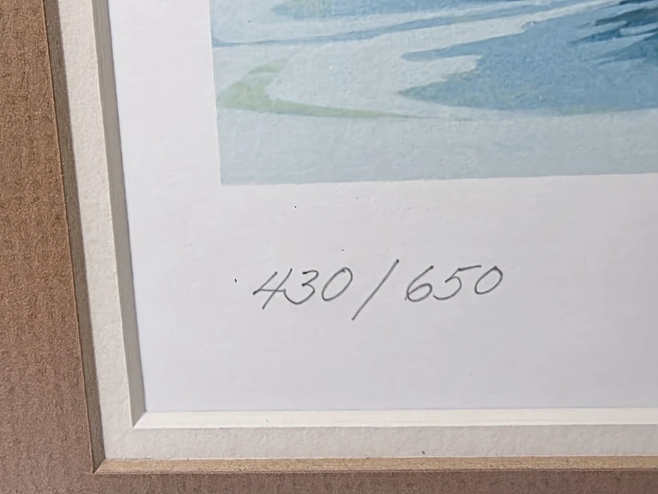 1977 Michigan State Duck Stamp Print Framed Larry Hayden Signed Number Art Print - Image 4 of 4