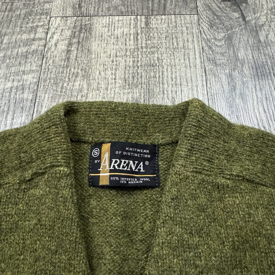 Cárdigan Suéter Vintage Años 70 Arena Lana Mohair Juvenil S Foto 4 de 4