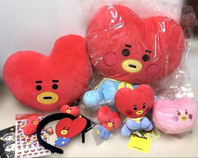 BTS V TATA BT21 Ware 10er Set Kissen Plüsch Schlüsselanhänger Stirnband...