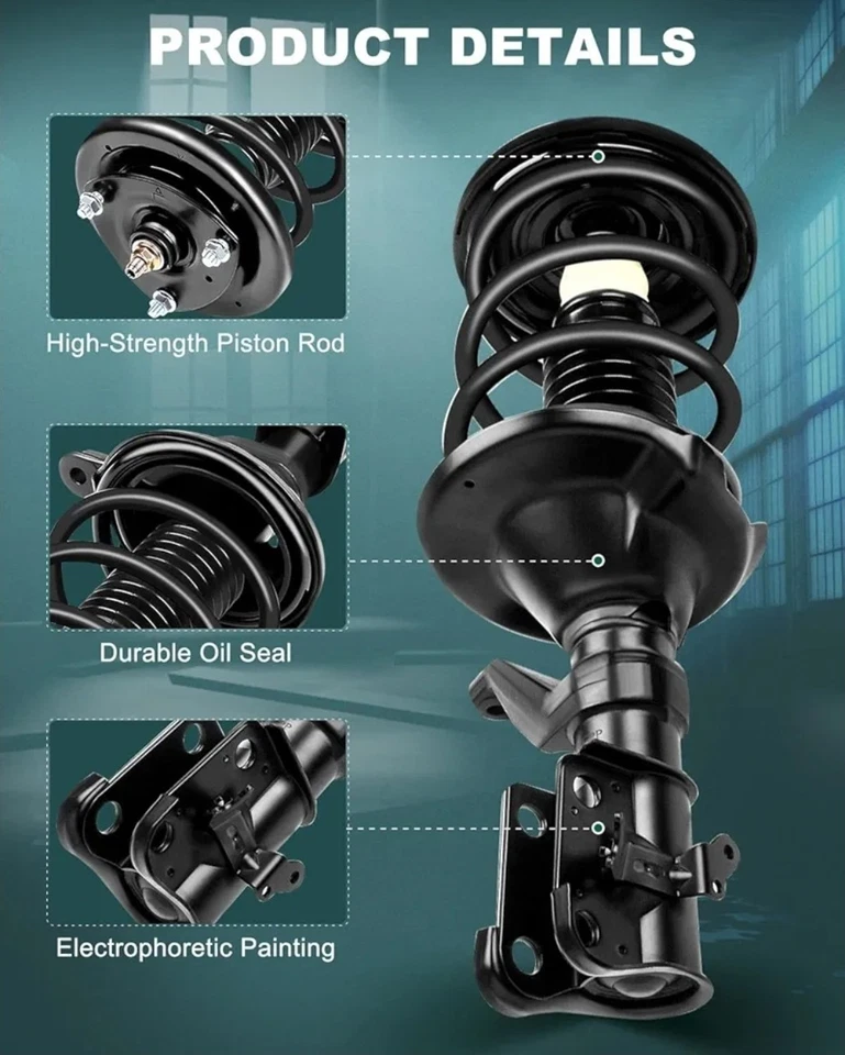 Strut Spring Assembly Front Pair Shock Absorber Fit 2003-2005 Honda Civic 1.7L Foto 2 de 4