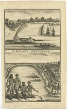Antique Print of Amsterdam Island by Valentijn (1726)