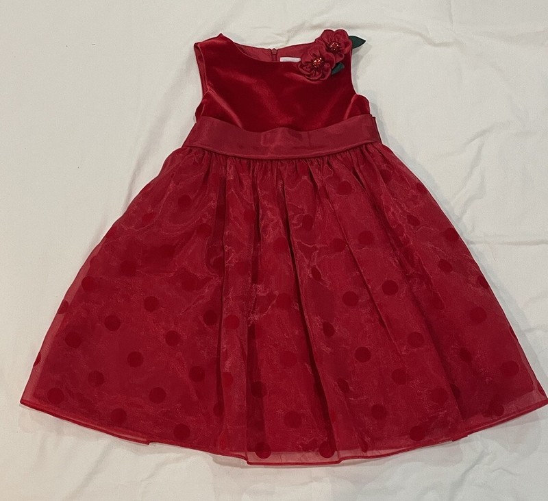 Red Velvet Dress Girls Size 5