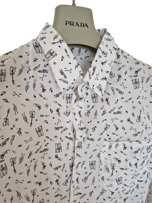 Herren PRADA Langarm Hemd Größe 39'' Kragen 151/2'' Medium...UVP 925£
