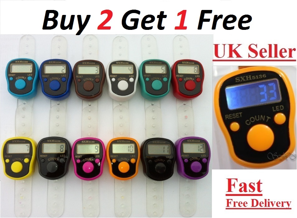 DEL Numérique Compteur Tasbeeh Light Finger Ring Tally Clicker Loisirs Créatifs - Foto 2