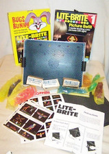 Vintage Lite Brite 1967 Instructions Pegs 2 Pkgs Refills 45 Blank Sheets Working