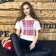 No Kings Protest Flip Text Unisex t-shirt Made in USA