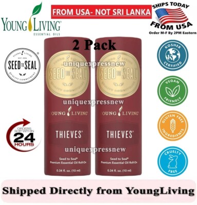 2 Pack - Young Living Thieves Roll On Essential Oil 10ml Blend NEW/SEALED