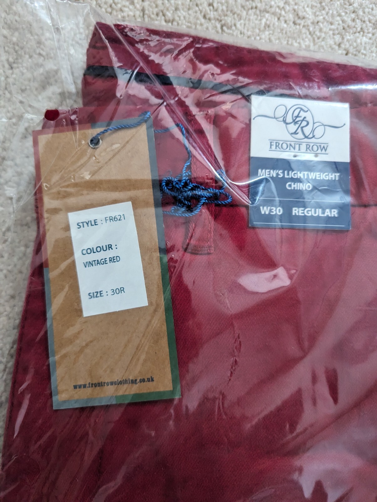 Chino prima fila cotone elasticizzato leggero 30R VINTAGE ROSSO PIÙ ECONOMICO SU EBAY #2