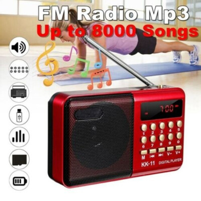 Portables Digital FM Radio mit MP3 Funktion USB SD AUX Anschluss inkl. Batterie