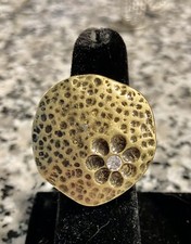 Goldtone Crystal Simulated Accent Fashion Stretch Ring